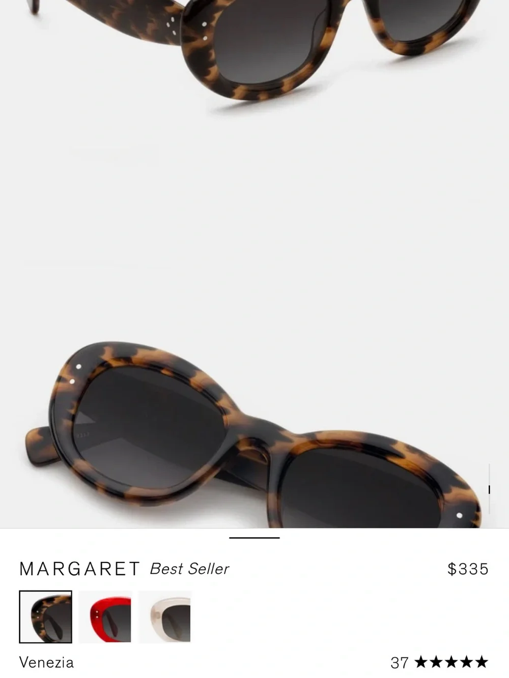 KREWE Margaret Tortoiseshell Oval Sunglasses with Dark Gradient Lenses